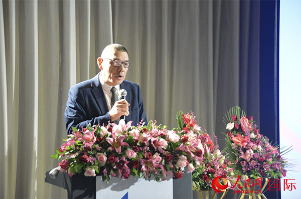 南中經(jīng)貿(mào)協(xié)會秘書長、人民網(wǎng)南非公司總經(jīng)理韋冬澤在推介會上發(fā)言。人民網(wǎng) 劉暢攝