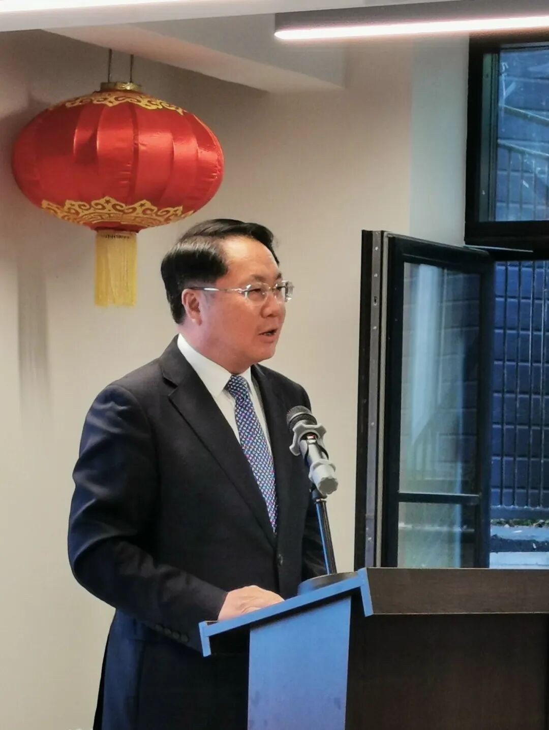 中國駐丹麥大使王雪峰致辭。中國駐丹麥大使館供圖