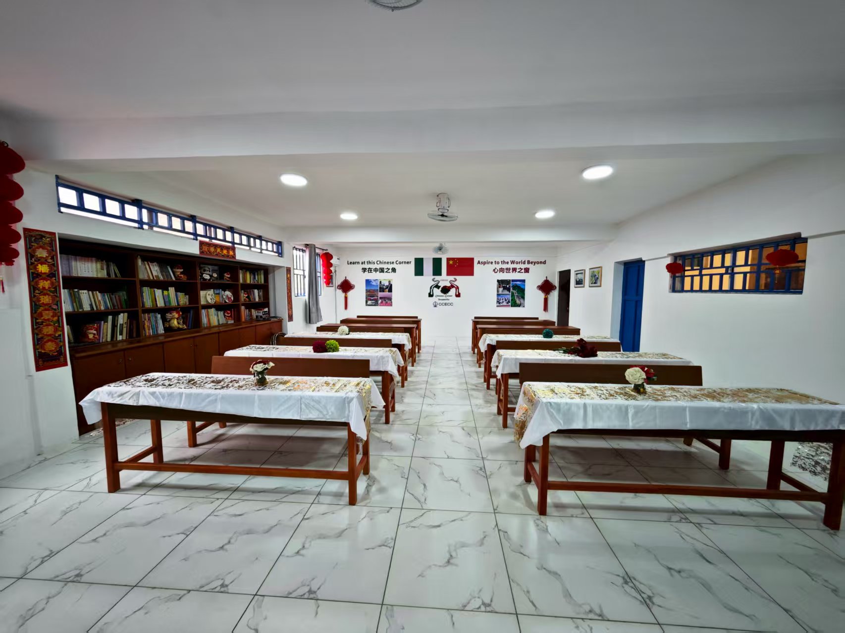 尼日利亞首都阿布賈圖敦瓦達公立高中新建的“中國之角” 。尼日利亞中國文化中心供圖